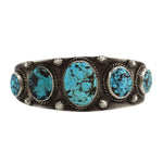 Navajo - Turquoise and Silver Bracelet c. 1920-30s, size 7