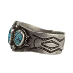 Navajo - Turquoise and Silver Bracelet c. 1920-30s, size 7