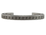 Pat Pruitt (b. 1973) - Laguna/Chiricahua Apache - Contemporary Stainless Steel Bracelet with Stamped Design, size 6.25