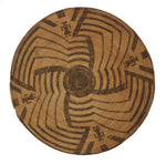 Pima Basket with Whirling Logs and Human Pictorials c. 1900-20s, 6" x 20"