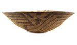 Pima Basket with Whirling Logs and Human Pictorials c. 1900-20s, 6" x 20"
