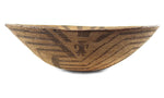Pima Basket with Whirling Logs and Human Pictorials c. 1900-20s, 6" x 20"