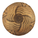 Pima Basket with Whirling Logs and Human Pictorials c. 1900-20s, 6" x 20"