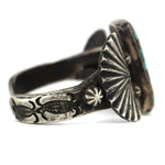 Jock Favour (b. 1947) - Anglo - Turquoise and Spiny Oyster Mosaic Inlay Coin Silver Bracelet c. 1990s, size 7.25