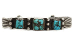 Navajo - Turquoise and Silver Bracelet c. 1920s, size 7