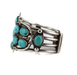Navajo - Turquoise and Silver Bracelet with Arrow Design c. 1920-30s, size 7.25
