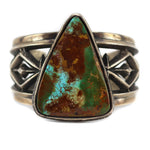 Aaron Anderson (b. 1970) - Navajo - Contemporary Turquoise and Silver Sandcast Bracelet, size 6.75