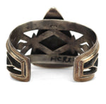 Aaron Anderson (b. 1970) - Navajo - Contemporary Turquoise and Silver Sandcast Bracelet, size 6.75