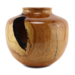 Greg Campbell - Alligator Juniper and Turquoise Turned Wooden Vessel, 9.75" x 10.25"