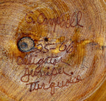 Greg Campbell - Alligator Juniper and Turquoise Turned Wooden Vessel, 9.75" x 10.25"