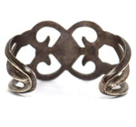 Navajo - Turquoise and Silver Sandcast Bracelet c. 1940-50s, size 6.25