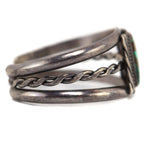 Navajo - Turquoise and Silver Bracelet with Rope Design c. 1940s, size 6.25