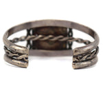 Navajo - Turquoise and Silver Bracelet with Rope Design c. 1940s, size 6.25