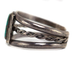 Navajo - Turquoise and Silver Bracelet with Rope Design c. 1940s, size 6.25