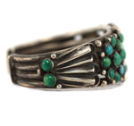 Zuni - Turquoise Cluster and Silver Bracelet c. 1920s, size 6.75