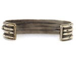 Ben Duboise - Navajo - Turquoise and Silver Row Bracelet with Stamped Design c. 1950s, size 6.75