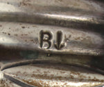 Ben Duboise - Navajo - Turquoise and Silver Row Bracelet with Stamped Design c. 1950s, size 6.75