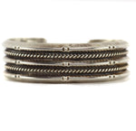 Navajo - Silver Bracelet with Rope Design c. 1940-50s, size 6