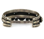 Navajo - Turquoise and Silver Bracelet with Stamped Design c. 1930s, size 6.5