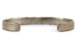 Attributed to Leslie Shupo - Zuni - Turquoise and Silver Row Bracelet with Stamped Design c. 1930-40s, size 6.75