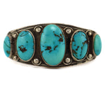Navajo - Turquoise and Silver Bracelet c. 1930s, size 6.5