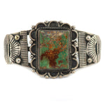 Attributed to William "Billy" Goodluck (1890-1967) - Navajo - Turquoise and Silver Bracelet with Stamped Design c. 1930s, size 7