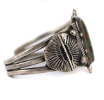 Attributed to William "Billy" Goodluck (1890-1967) - Navajo - Turquoise and Silver Bracelet with Stamped Design c. 1930s, size 7