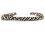 Navajo - Silver Bracelet with Rope Design c. 1940s, size 6