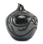 Sharon Naranjo Garcia (b. 1951) - Santa Clara Black Vase with Carved Avanyu and Heartline Bear Design c. 1990s, 8" x 6.5"