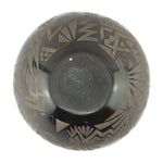 Kimberly Garcia (b. 1978) - Santa Clara Contemporary Black Sgraffito Vase with Butterfly and Flower Design, 5" x 4.25"