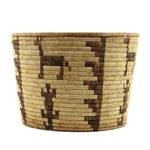 Large Tohono O'odham Lidded Pictorial Basket with Animals and Whirling Logs c. 1930-40s, 11.5" x 16.5"