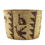 Large Tohono O'odham Lidded Pictorial Basket with Animals and Whirling Logs c. 1930-40s, 11.5" x 16.5"