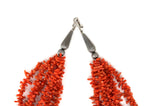 Santo Domingo (Kewa) 6-Stand Coral Branch Necklace c. 1960s, 26" length (J15522-CO-012)