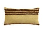 Custom Leather Pillow with Navajo Textile Inlay, 25" x 13"