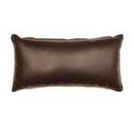 Custom Leather Pillow with Navajo Textile Inlay, 25" x 13"