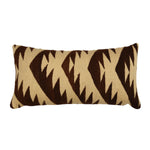 Custom Leather Pillow with c. 1920s Navajo Crystal Textile Inlay, 23" x 12"