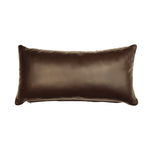 Custom Leather Pillow with c. 1920s Navajo Crystal Textile Inlay, 23" x 12"