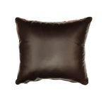 Custom Leather Pillow with c. 1920s Navajo Crystal Textile Inlay, 15" x 17"