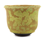 Rose Cabat (1914-2015) - Olive Crystalline on 'Dark Mustard' Bowl c. 1967, 4" x 5"