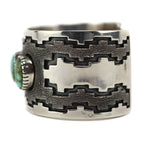 Danny Clark - Navajo - Contemporary Golden Sonoran Turquoise and Sterling Silver Overlay Bracelet, size 6.25