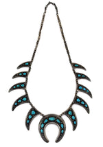 Frank Patania, Sr. (1898-1964) & Thunderbird Shop - Sleeping Beauty Turquoise and Sterling Silver Necklace and Post Earrings Set c. 1940-50s