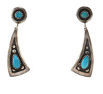 Frank Patania, Sr. (1898-1964) & Thunderbird Shop - Sleeping Beauty Turquoise and Sterling Silver Necklace and Post Earrings Set c. 1940-50s