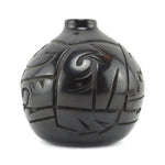 Elizabeth Joy Cain (b. 1947) - Santa Clara Black Vase with Carved Avanyu Design c. 1970-80s, 7" x 7"