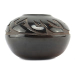 Elizabeth Joy Cain (b. 1947) - Santa Clara Black Jar with Carved Design c. 1970-80s, 4.5" x 6.25"