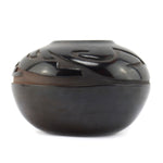 Elizabeth Joy Cain (b. 1947) - Santa Clara Black Jar with Carved Design c. 1970-80s, 4.5" x 6.25"