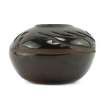 Elizabeth Joy Cain (b. 1947) - Santa Clara Black Jar with Carved Design c. 1970-80s, 4.5" x 6.25"