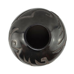 Elizabeth Joy Cain (b. 1947) - Santa Clara Black Jar with Carved Design c. 1970-80s, 4.5" x 6.25"