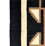 Large Navajo Two Grey Hills Rug c. 1930s, 90.5" x 60"