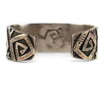 Kee Yazzie (b. 1969) - Navajo - Sterling Silver Overlay Bracelet c. 1990s, size 6.25