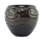 Celes Tafoya (1931-2011) - Santa Clara Black Jar with Carved Avanyu Design c. 1960-70s, 5" x 5.5"